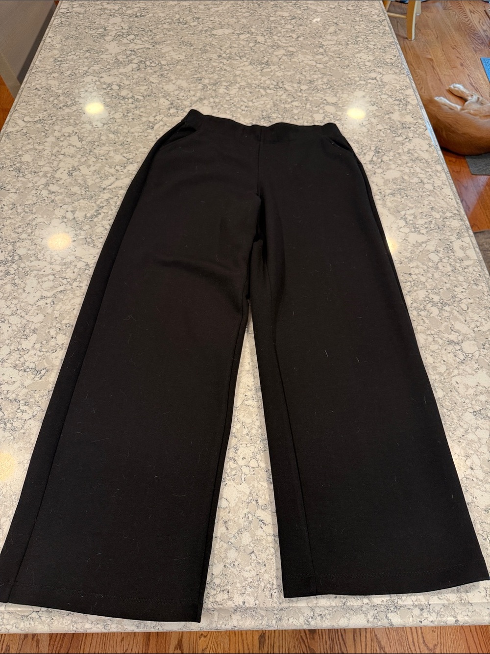Max Studio Black Wide-Leg Pull-On legging dress Pants size L never worn